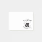 Buchtrovertekatze mit Buch und Sternen Post-it Klebezettel (Vorderseite)