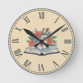 Buchuhr Runde Wanduhr (Vorderseite)