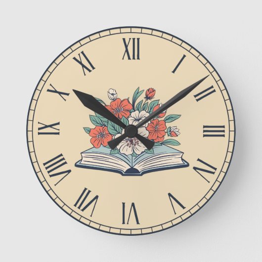 Buchuhr Runde Wanduhr (Vorderseite)