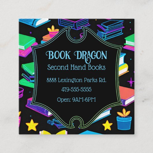 Buchungs-Bookshop Quadratische Visitenkarte (Vorderseite)