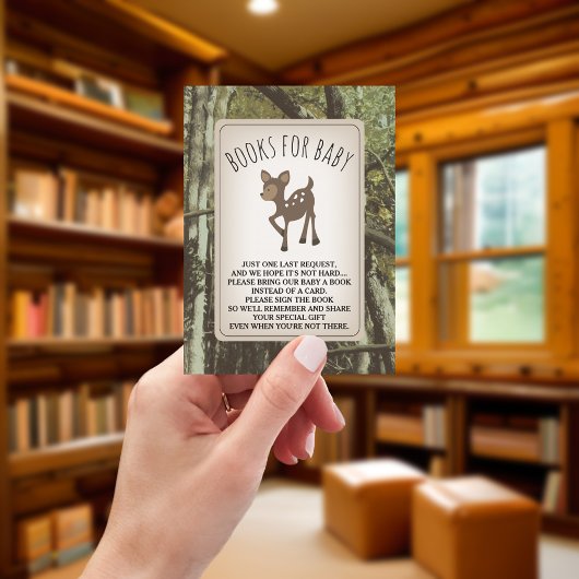 Buchungsanfrage für Deer Camouflage Baby Dusche Begleitkarte