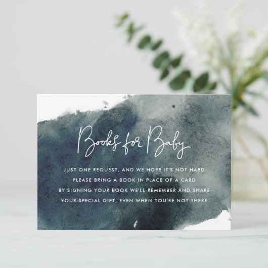 Buchungsanfrage für Indigo Ink Wash Baby Begleitkarte (Stehend Vorderseite)