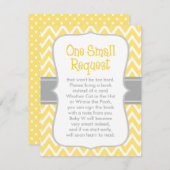Buchungsanfrage Gelb und Grau Zickzack Babydusche Begleitkarte (Vorne/Hinten)