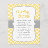 Buchungsanfrage Gelb und Grau Zickzack Babydusche Begleitkarte (Vorderseite)