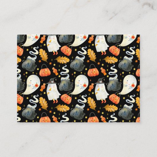 Buchungsanfrage| Halloween Ghost Baby Dusche Begleitkarte (Rückseite)