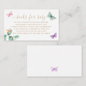 Buchungsanfrage Kinderdusche Butterfly Eukalyptus Begleitkarte (Vorne/Hinten)