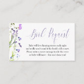 Buchungsanfrage Lila Wildblume Kinderdusche Begleitkarte (Vorderseite)