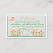 Buchungsanfrage Wild-Blume BabyduscheBuchungskarte Begleitkarte (Vorderseite)