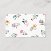 Buchungsanfrage/Wildblume für Babydusche Visitenkarte (Rückseite)