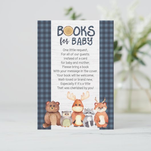 Buchungskarte für das Woodland, Kinderbücher Einladung (Stehend Vorderseite)