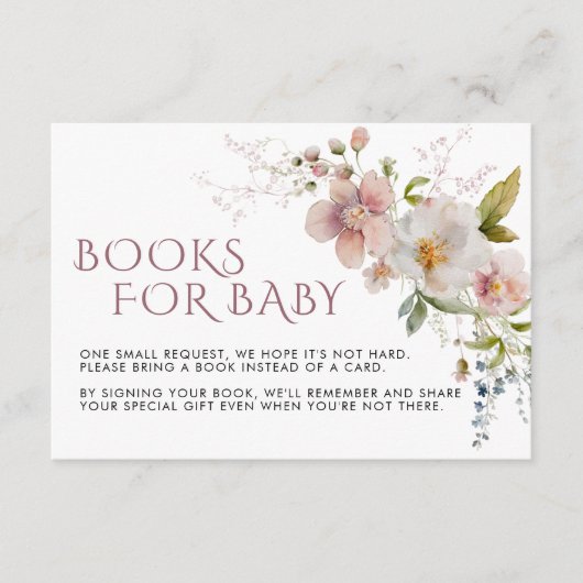 Buchungskarte für rustikale Wildblumen Begleitkarte (Vorderseite)