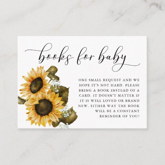 Buchungskarte für Sonnenblumen Begleitkarte (Vorderseite)