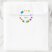 Buchungsplatte - Farbiges Design Runder Aufkleber (Tasche)