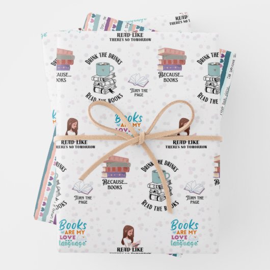 Buchverpackungspapierblätter Geschenkpapier Set (Beispiel)