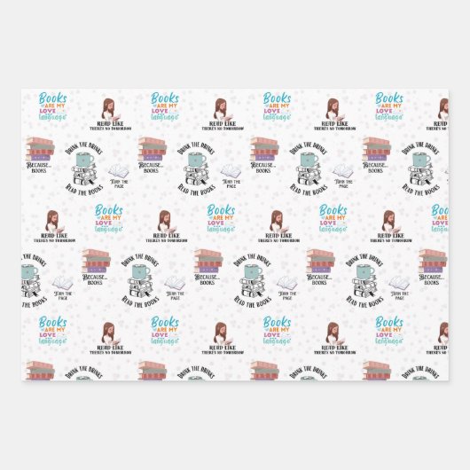 Buchverpackungspapierblätter Geschenkpapier Set (Vorderseite)