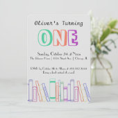 Buchvortrag Erster Geburtstag Einladung (Stehend Vorderseite)