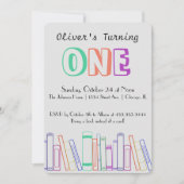 Buchvortrag Erster Geburtstag Einladung (Vorderseite)