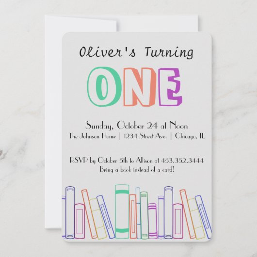 Buchvortrag Erster Geburtstag Einladung (Vorderseite)