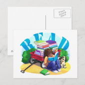 Buchwagen LESEN Postkarte (Vorne/Hinten)