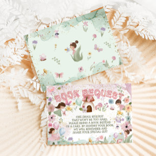 Buchwunsch Rosa Feen-Baby-Mädchen-Shower-Blume Begleitkarte
