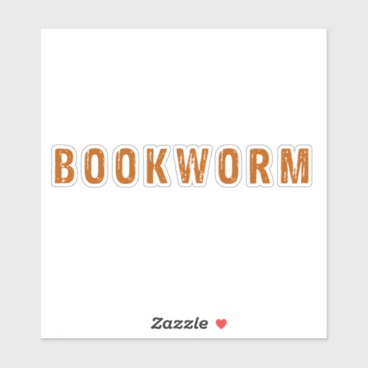 Buchwurm Aufkleber (Blatt)