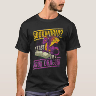 Buchwurm Buch Reading Fantasy Creature Book Dragon T-Shirt