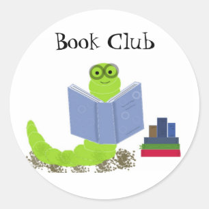 Buchwurm Buchclub Aufkleber