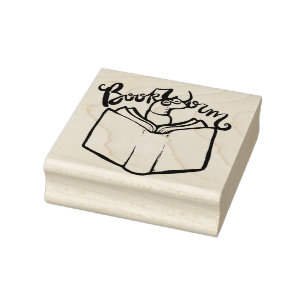 Buchwurm Gummistempel