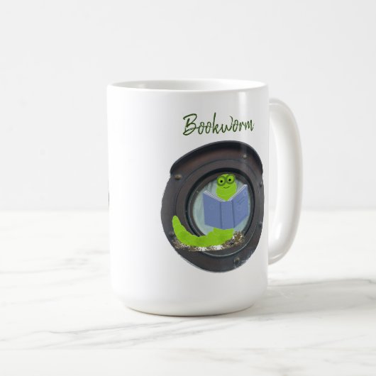 Buchwurm in einem Porthole Kaffeetasse (VorderseiteRechts)