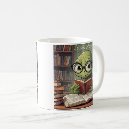 Buchwurm Kaffeetasse (VorderseiteRechts)