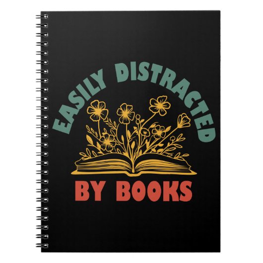 Buchwurm leicht von Büchern abgelenkt Notizblock (Vorderseite)