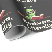 Buchwurm Literaturliebhaber Geschenkpapier (Rolleneckpunkt)