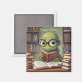 Buchwurm Magnet (Vorderseite/Rückseite)