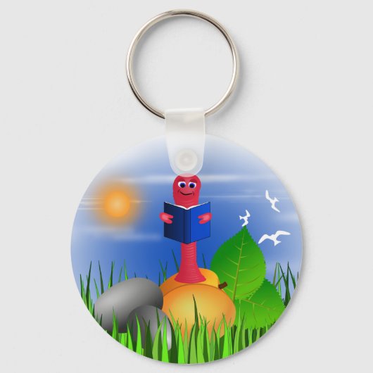 Buchwurm Niedlicher Schlüsselanhänger (Vorderseite)
