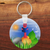 Buchwurm Niedlicher Schlüsselanhänger (Vorderseite)