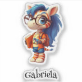 Buchwurm Personalisierter Vinyl-Aufkleber Aufkleber (Vorderseite)