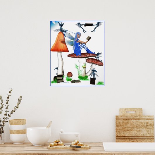 Buchwurm Poster (Küche)