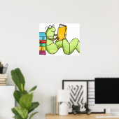 Buchwurm Poster (Heimbüro)