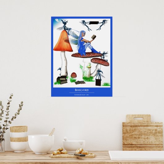 Buchwurm Poster (Küche)