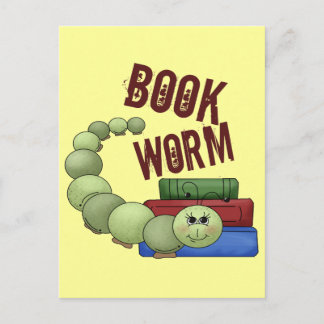 Buchwurm Postkarte