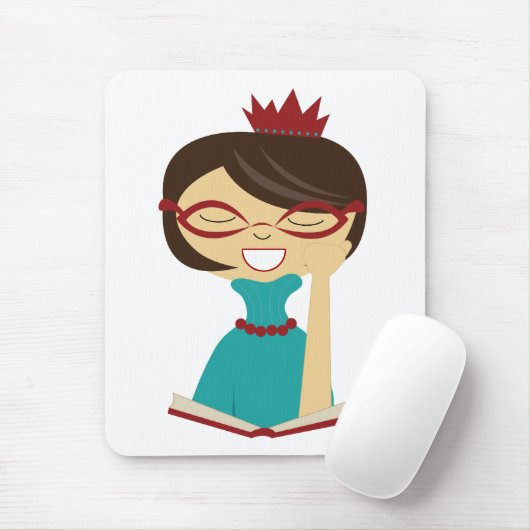 Buchwurm Princess Mousepad für Kinder (Mit Mouse)