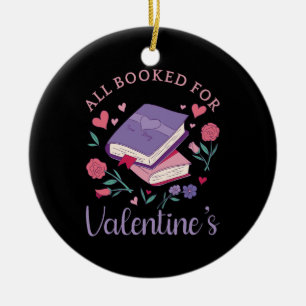 Buchwürmer - Alle für Valentinstag gebucht II Keramik Ornament