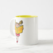 Buchwürmer-Liebhaberin Zweifarbige Tasse (Vorderseite Links)