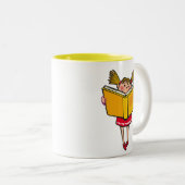 Buchwürmer-Liebhaberin Zweifarbige Tasse (VorderseiteRechts)