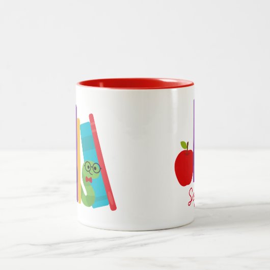 Buchwürmer Zweifarbige Tasse (Mittel)