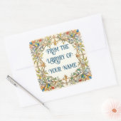 Buchzeichen an den beleuchteten Grenzen Quadratischer Aufkleber (Umschlag)