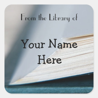 Buchzeichen-Aufkleber für Buchseiten Quadratischer Aufkleber