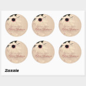 Buchzeichen-Aufkleber für Vintage Blume Runder Aufkleber (Blatt)