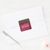 Buchzeichen-Aufkleber, rosa Quadratischer Aufkleber (Umschlag)