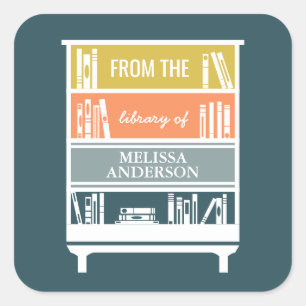 Buchzeichen aus der Bibliothek der Aufkleber auf d